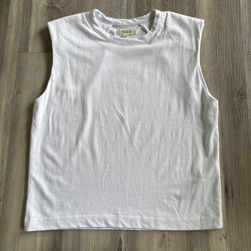 Madewell White Sleeveless Muscle Tee